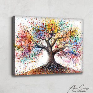 tableau peinture sur toile arbre de vie