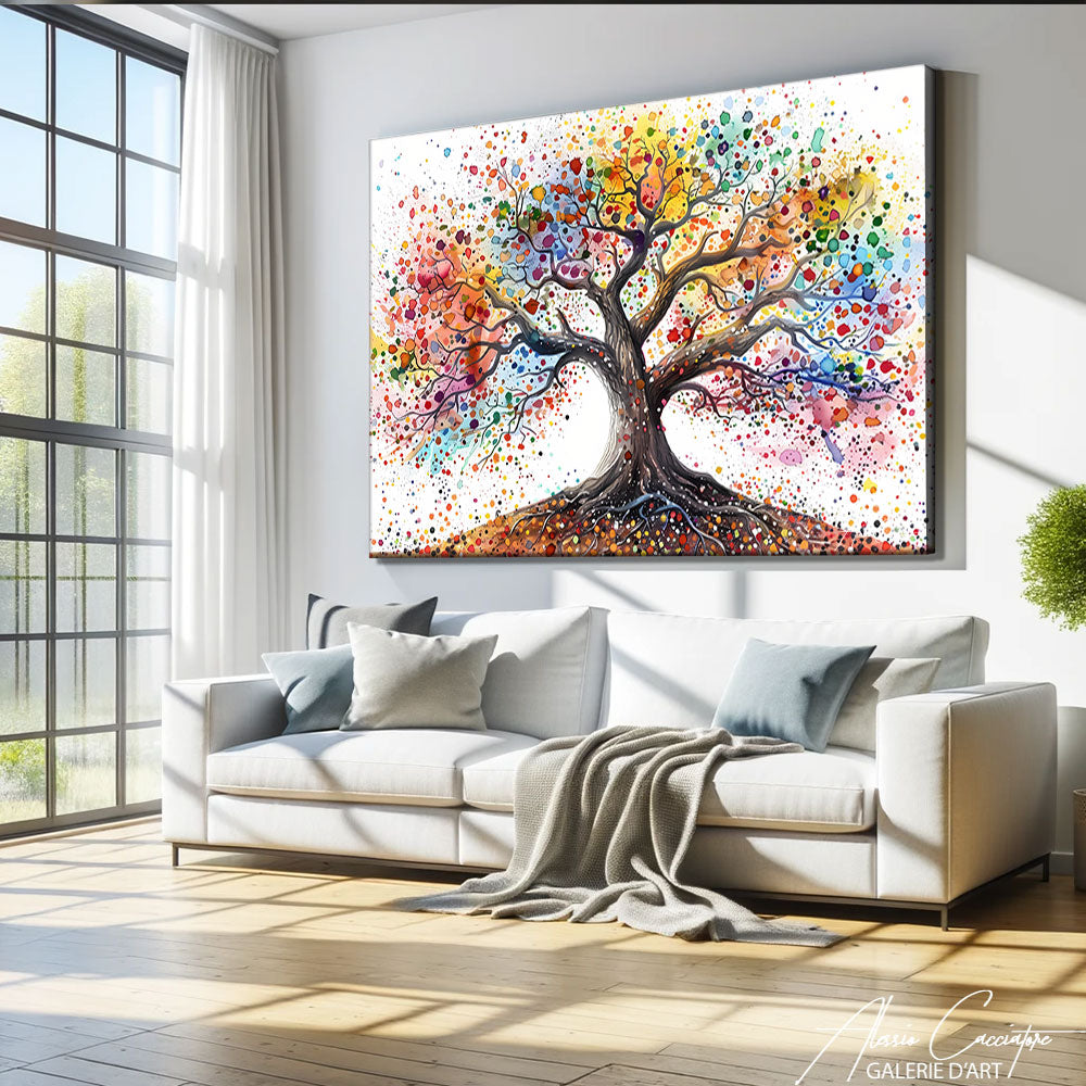 tableau arbre de vie abstrait