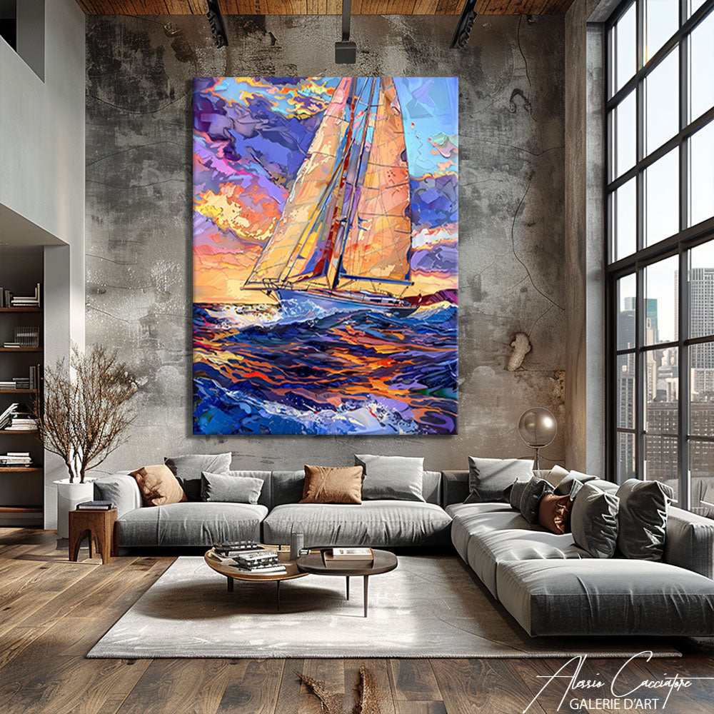 Tableau Peinture Voilier