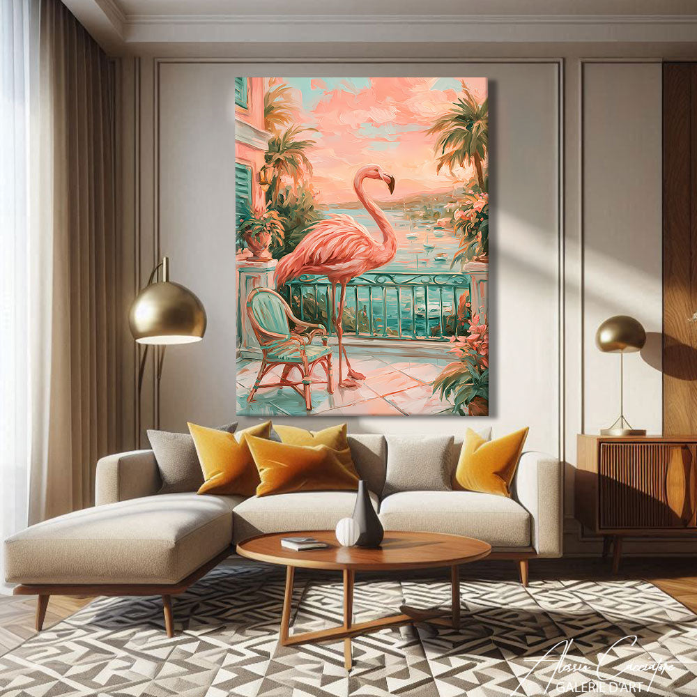 Peinture Flamant Rose Tableau Peinture