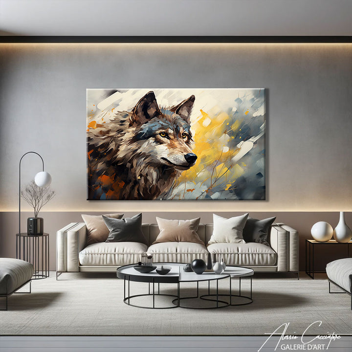 peinture avec loup