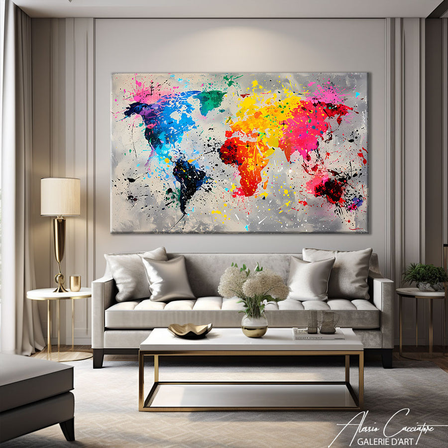 Carte Monde Tableau
 – mise en situation