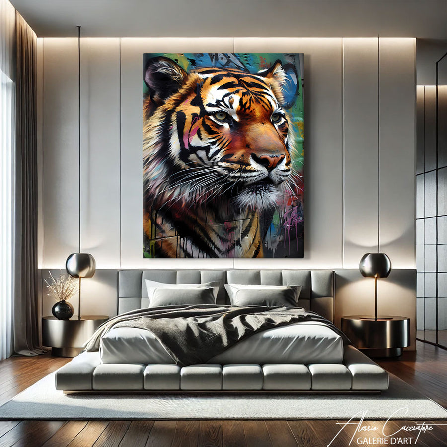 TABLEAU TIGRE PEINTURE – mise en situation