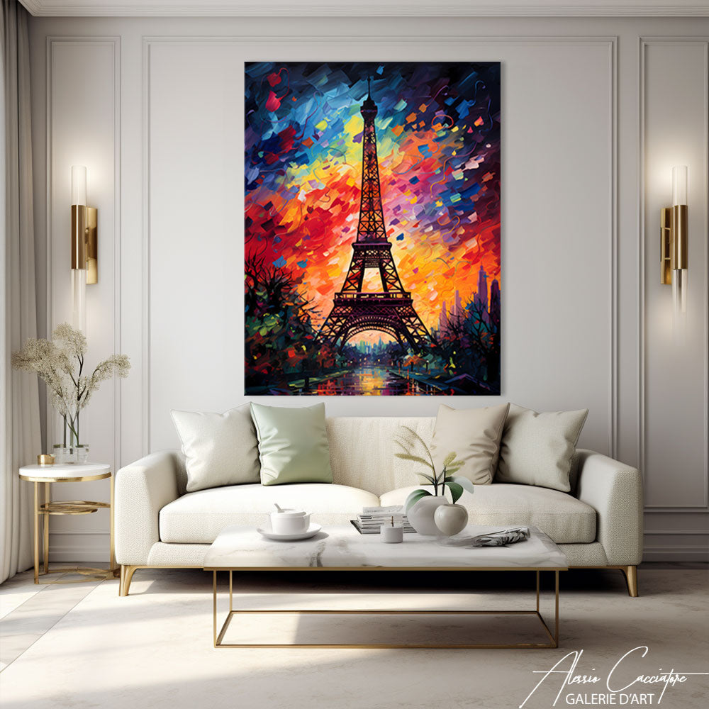 toile peinture tour eiffel