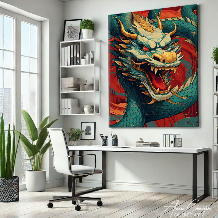 tableau dragon japonais