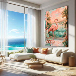 Affiche Flamant Rose Tableau Peinture
