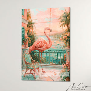 Art Mural Flamant Rose Tableau Peinture