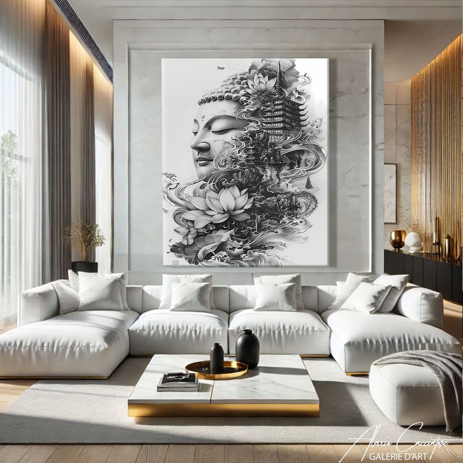 TABLEAU ZEN BOUDDHA ABSTRAIT
 – mise en situation