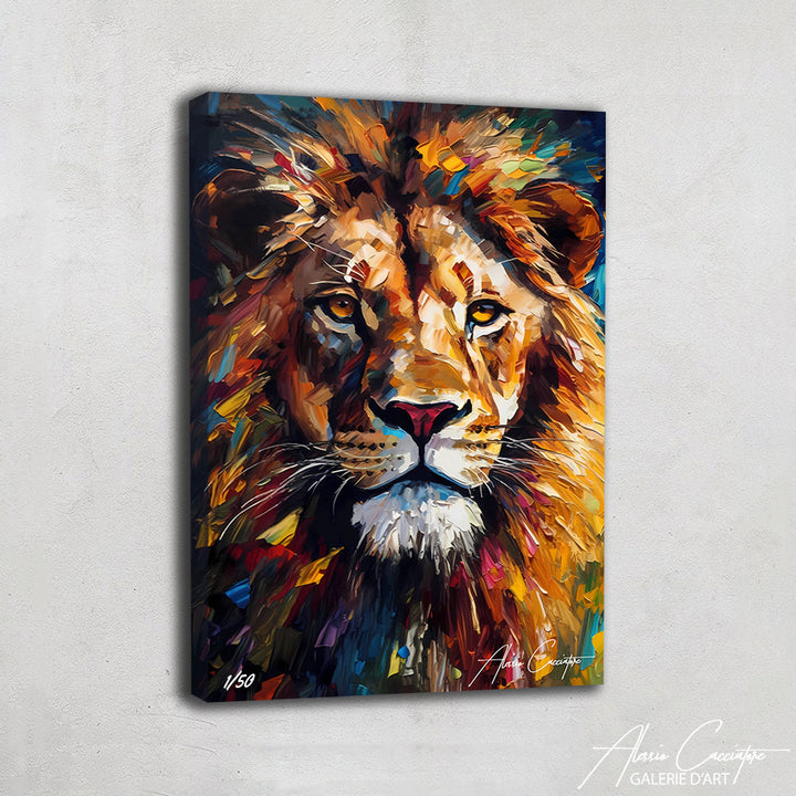 tableau lion moderne