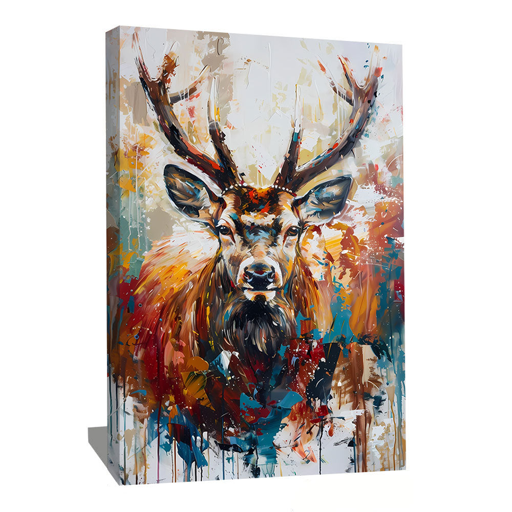 tableau cerf peinture