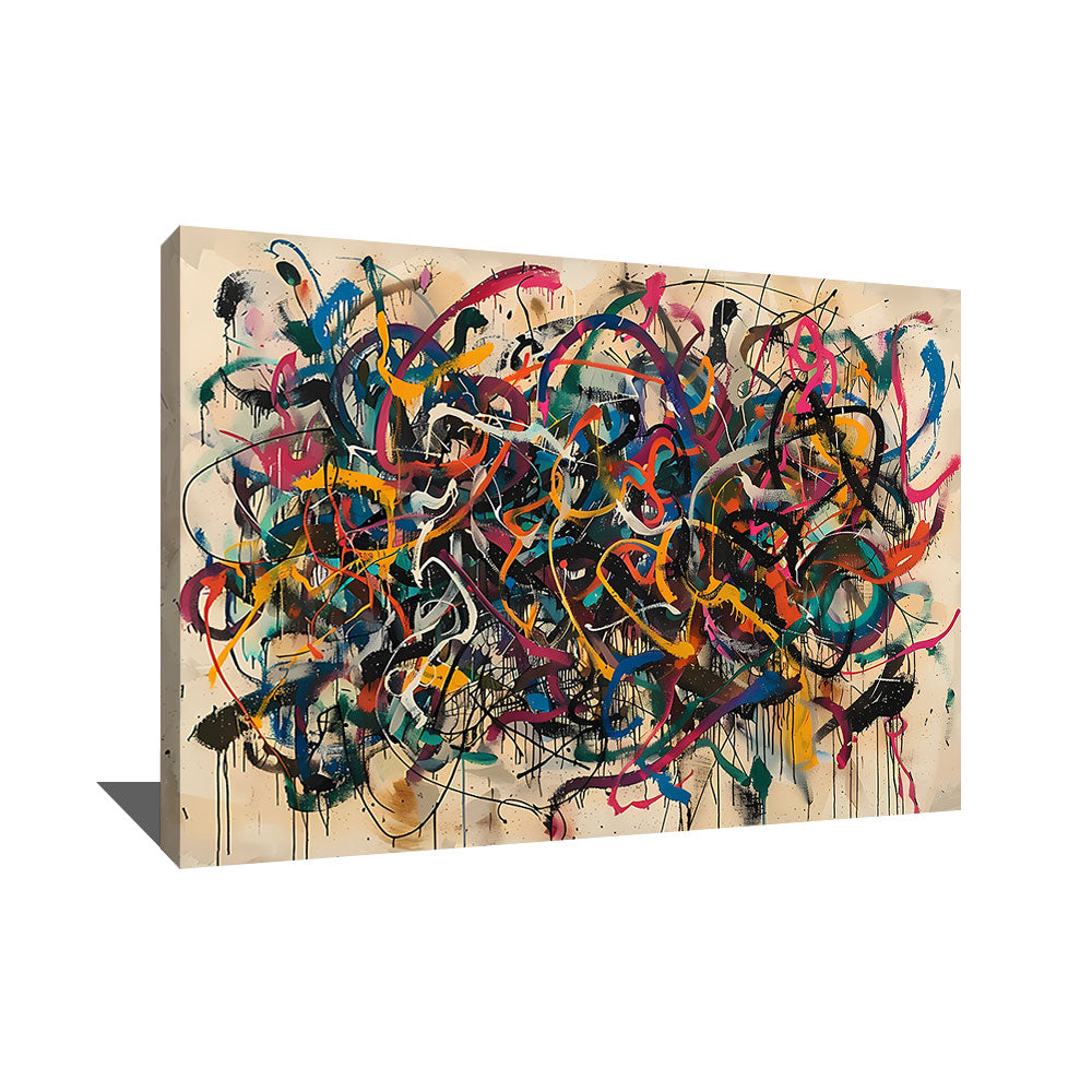 Tableau Abstraction Sur Toile 120x80 Cm - Impression Artistique Moderne, Décoration Murale Salon