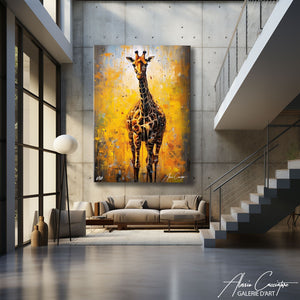 tableau abstrait girafe