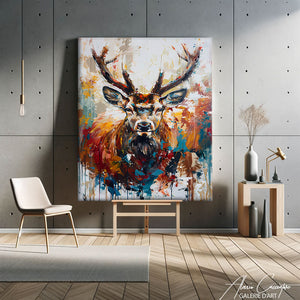 peinture tete de cerf