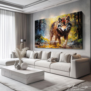 peinture acrylique loup