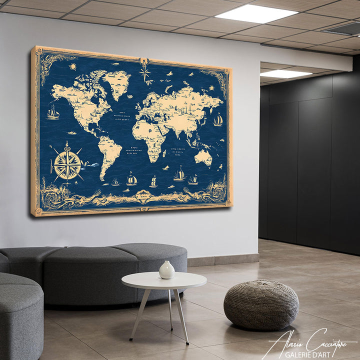 Toile Carte du Monde Déco
