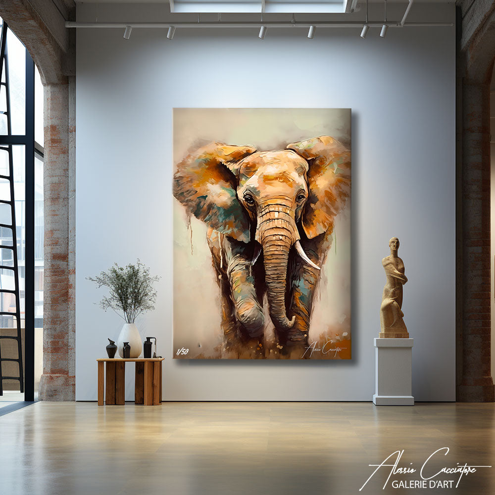 tableau elephant abstrait