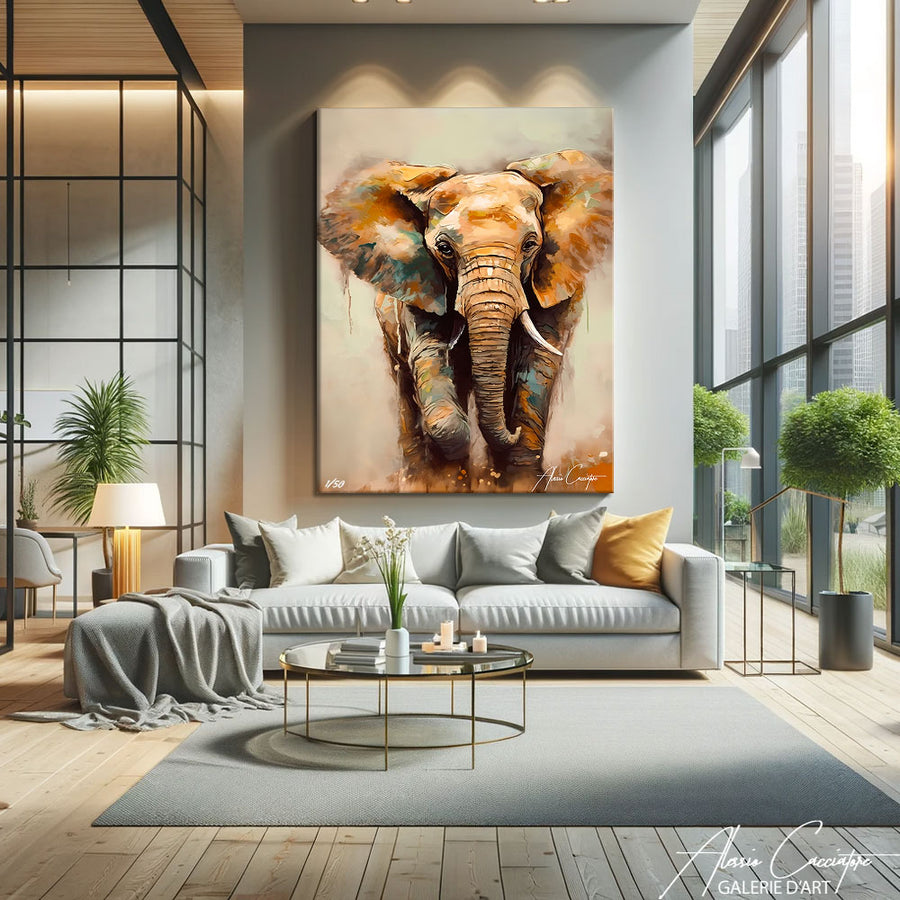 Tableau Éléphant Bébé  – mise en situation