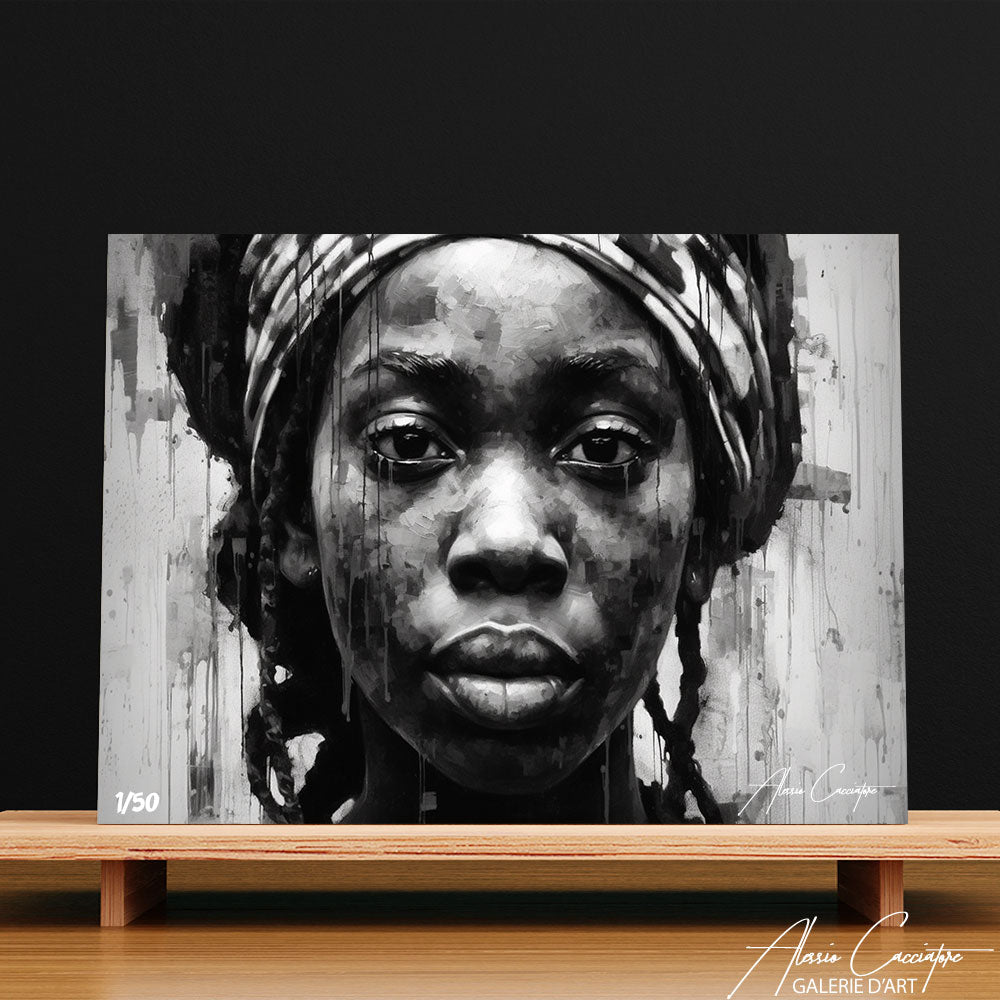 tableau africaine noir et blanc