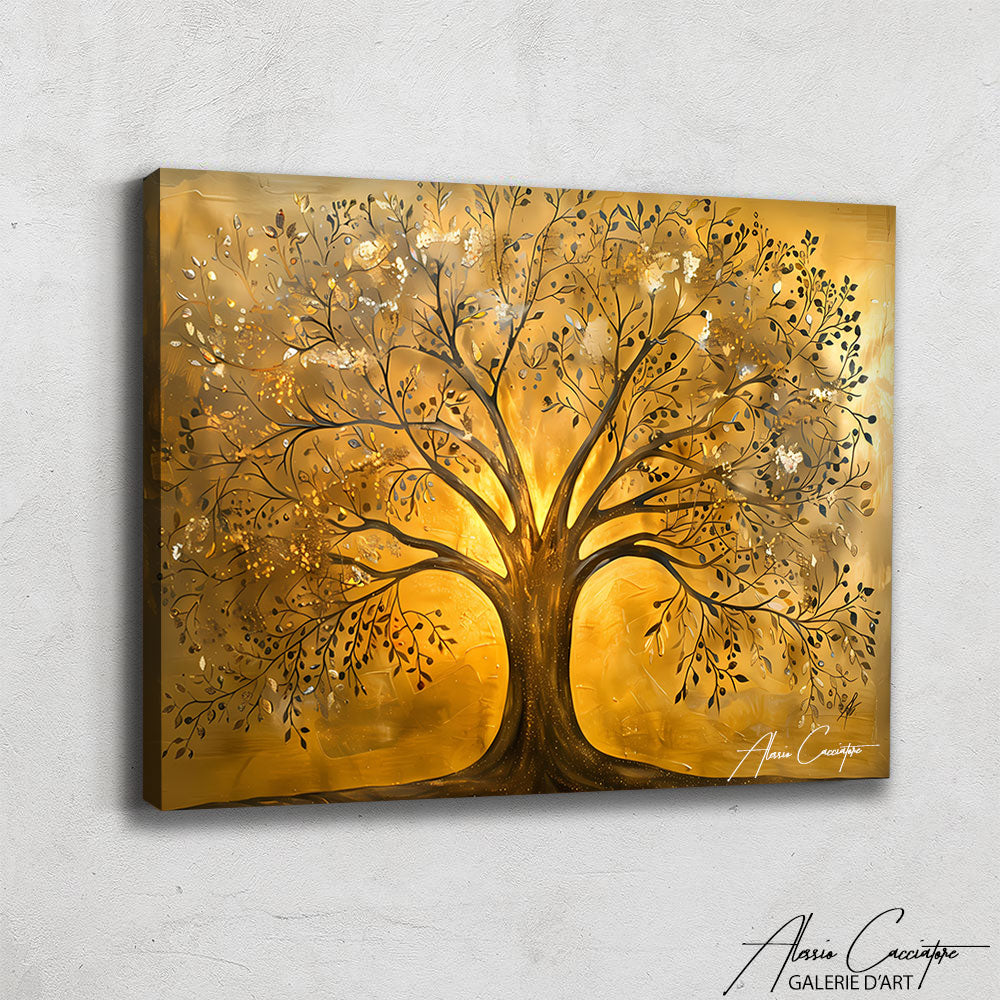 tableau arbre de vie doré