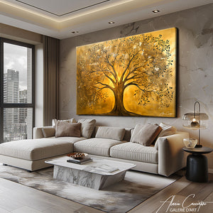 tableau arbre de vie jaune