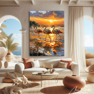Peinture Flamant Rose