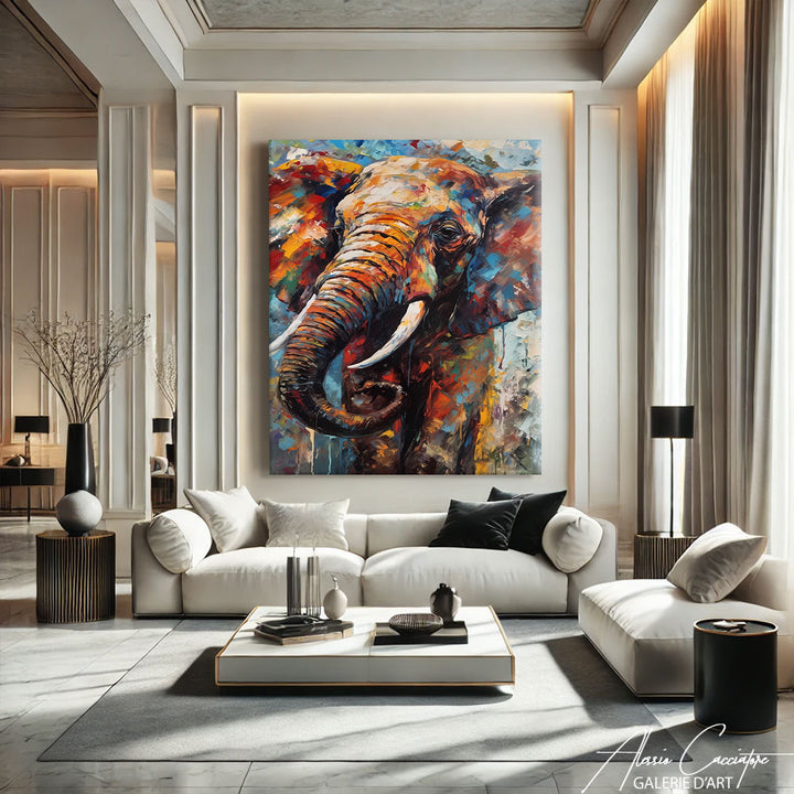 tableau contemporain elephant