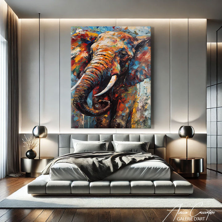 tableau éléphant peinture