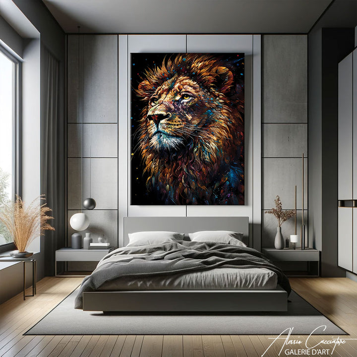 tableau lion pop art