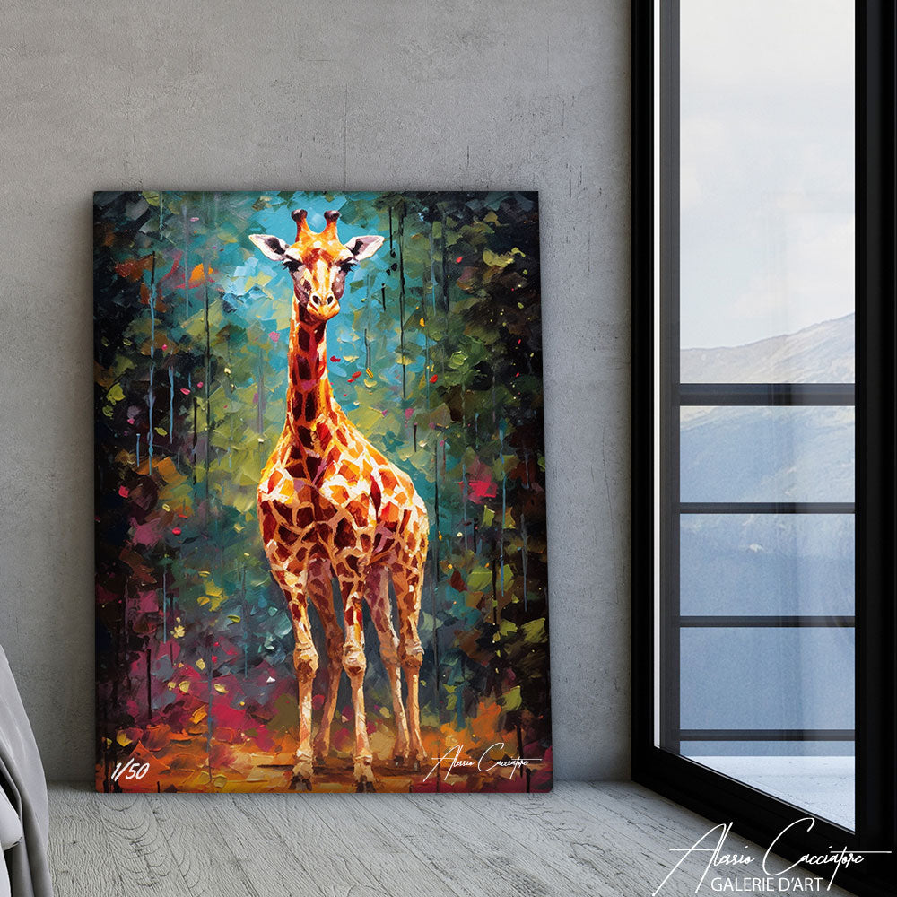 tableau girafe coloré