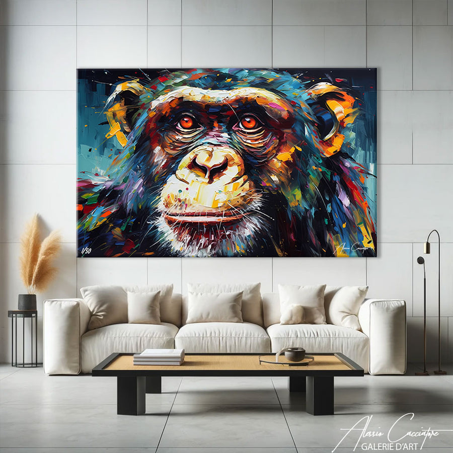 tableau singe peinture – mise en situation