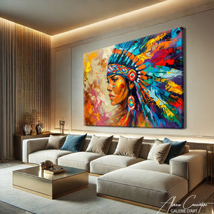 TABLEAU INDIEN COLORÉ