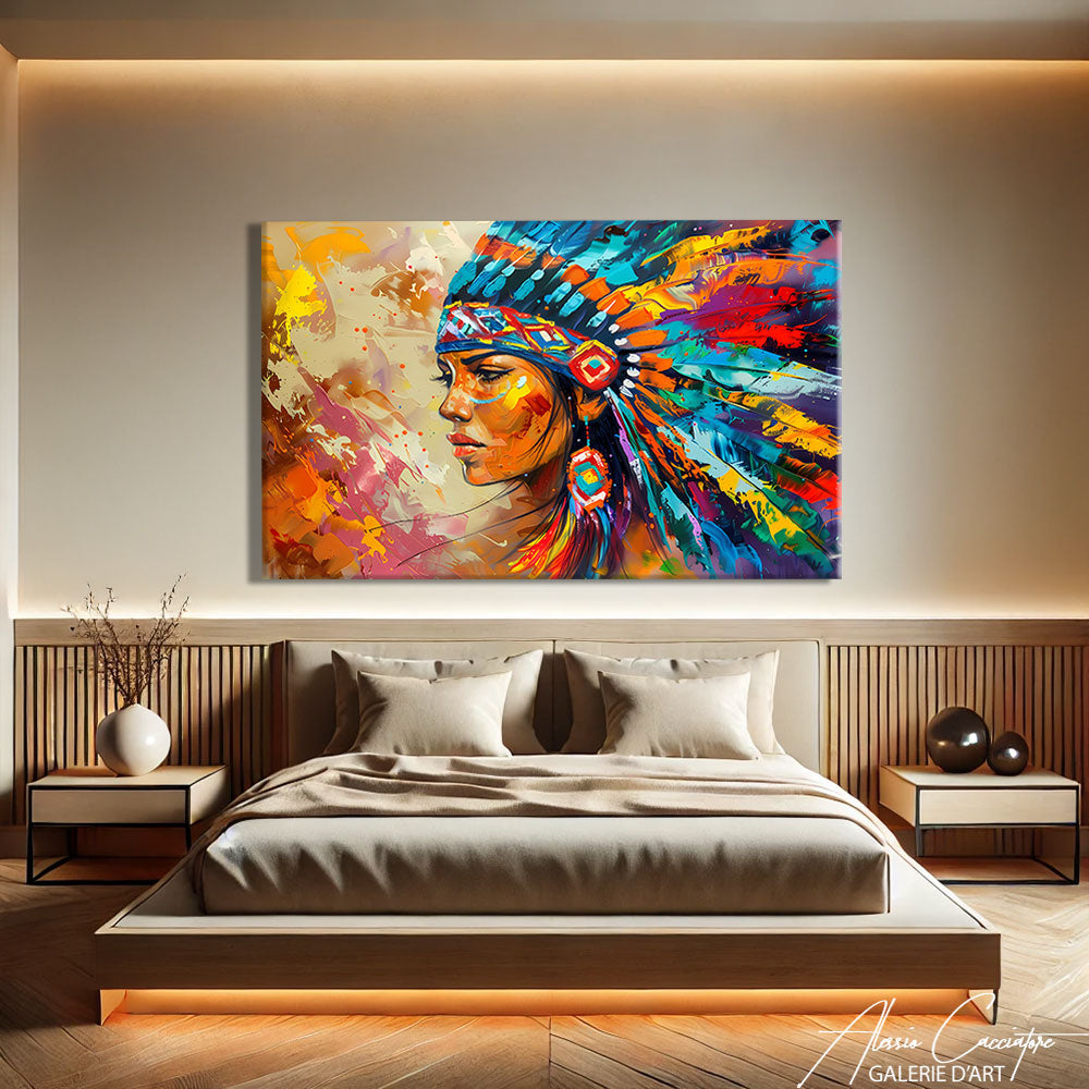 TABLEAU INDIEN PLUMES
