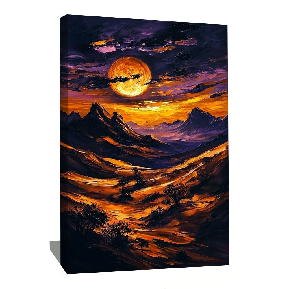 TABLEAU COUCHER DE SOLEIL MONTAGNE