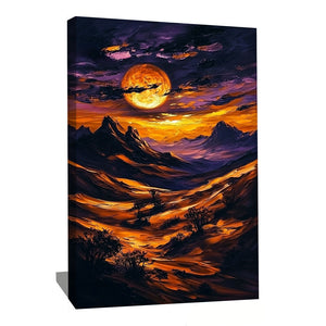TABLEAU COUCHER DE SOLEIL MONTAGNE
