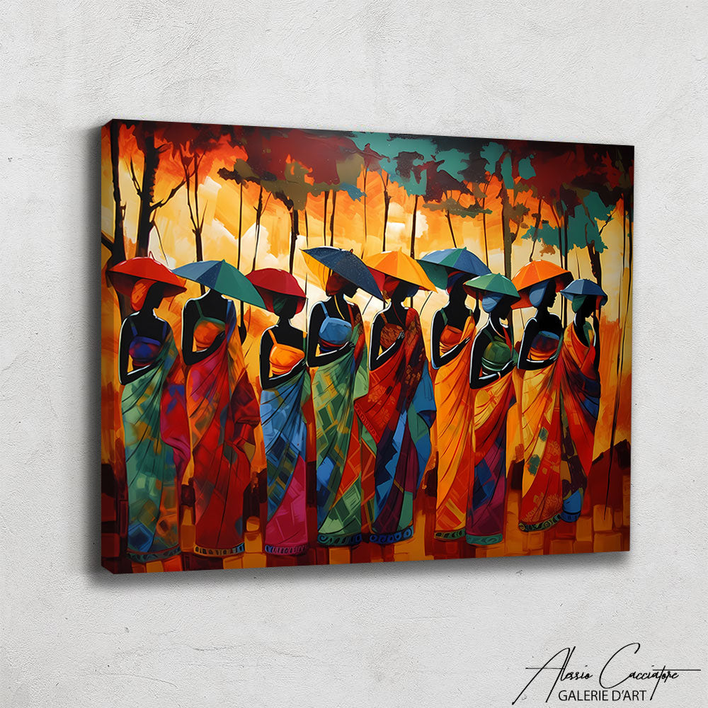 Tableau Peinture Tribu Africaine