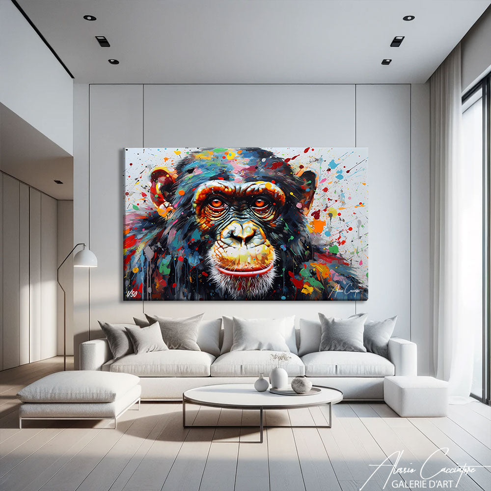 tableau singe peinture