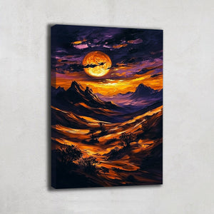 TABLEAU COUCHER DE SOLEIL MONTAGNE