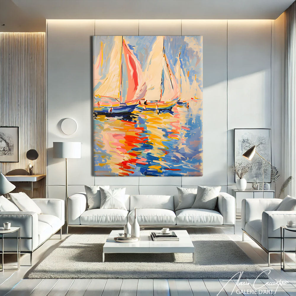 Tableau de Voilier en Mer