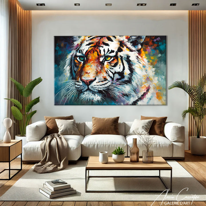 tableau tigre blanc