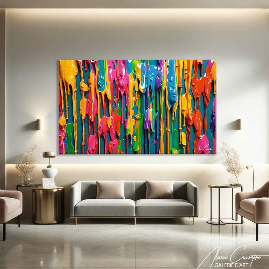 Tableau Coloré Pour Salon – mise en situation