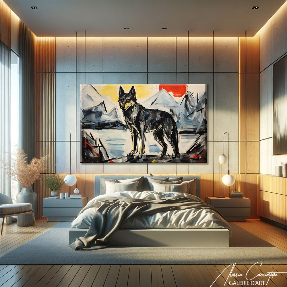peinture murale loup