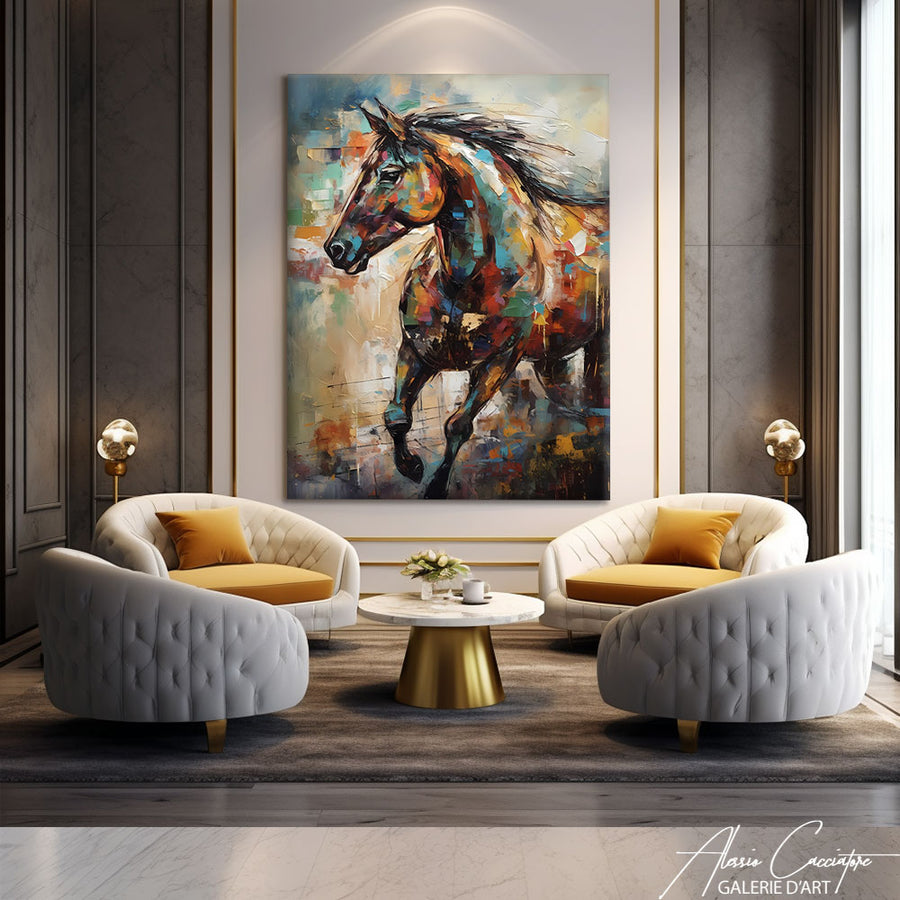 Tableau Cheval Abstrait – mise en situation