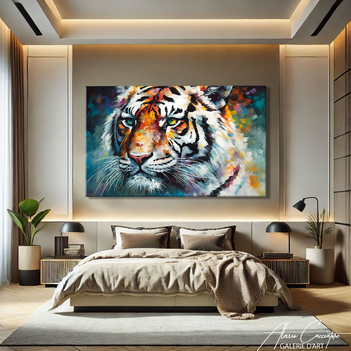 tableau tigre coloré