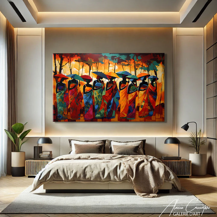 Tableau Peinture Tribu Africaine