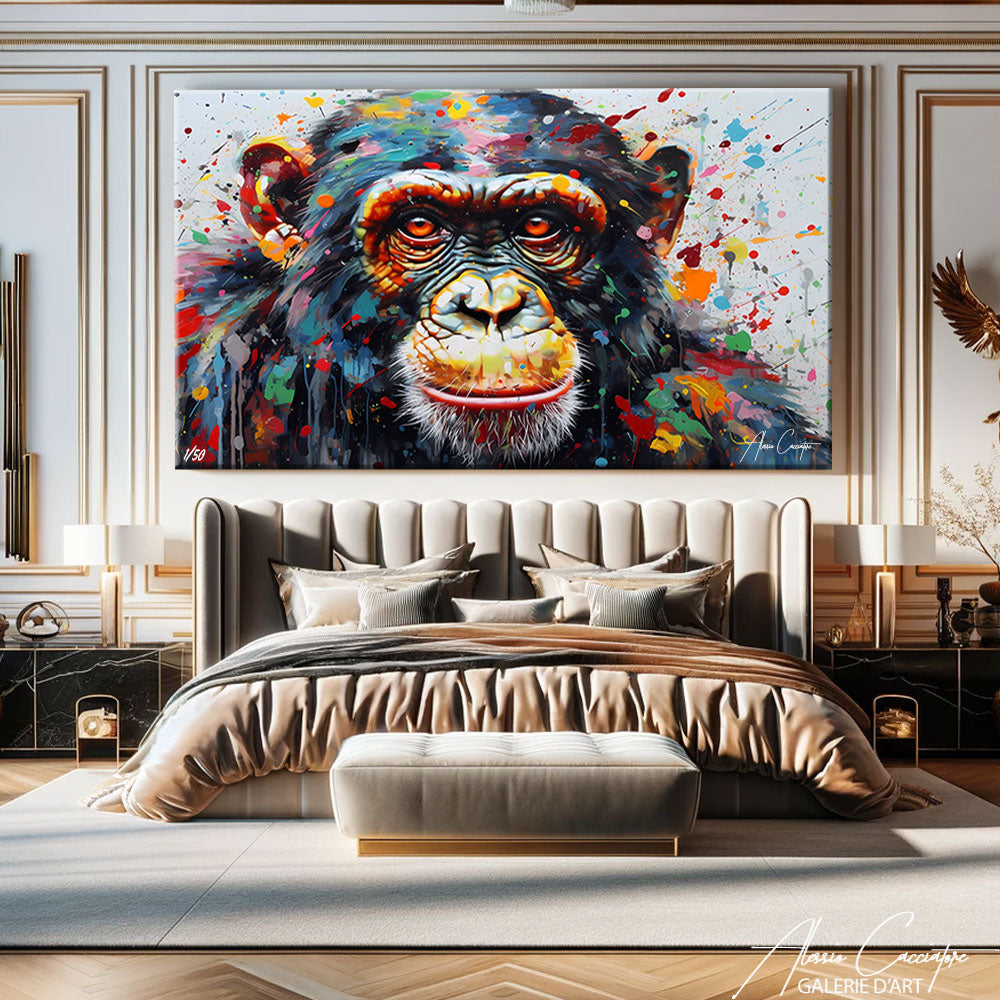 tableau singe abstrait