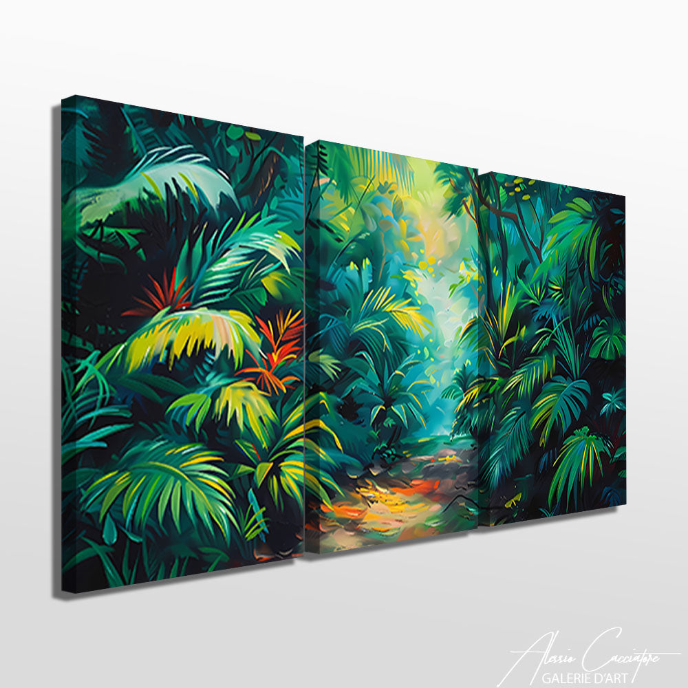 Tableau Triptyque Jungle