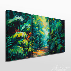 Tableau Triptyque Jungle