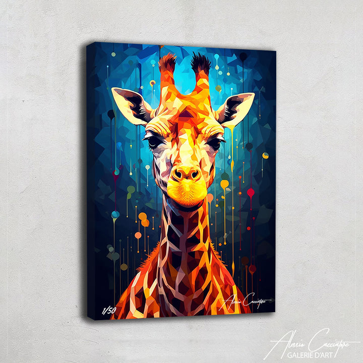 tableau girafe contemporain