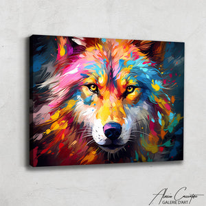 peinture loup moderne