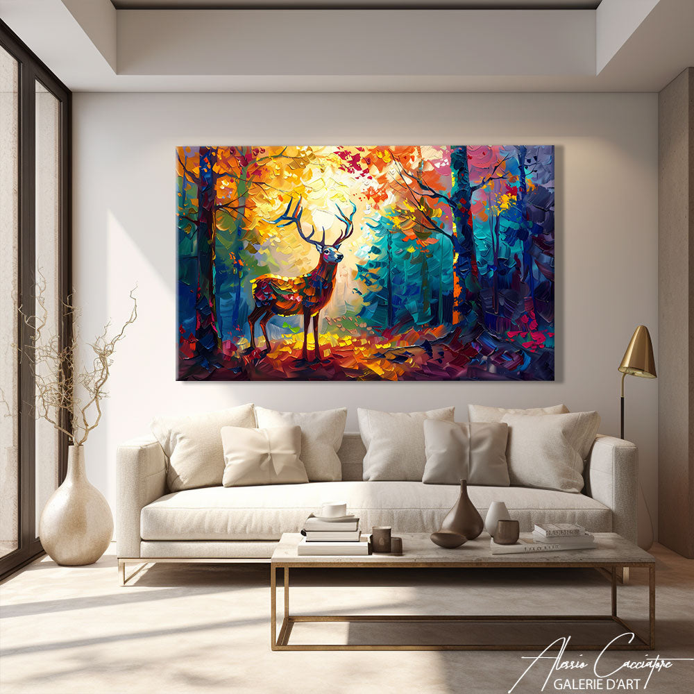 peinture cerf couleur